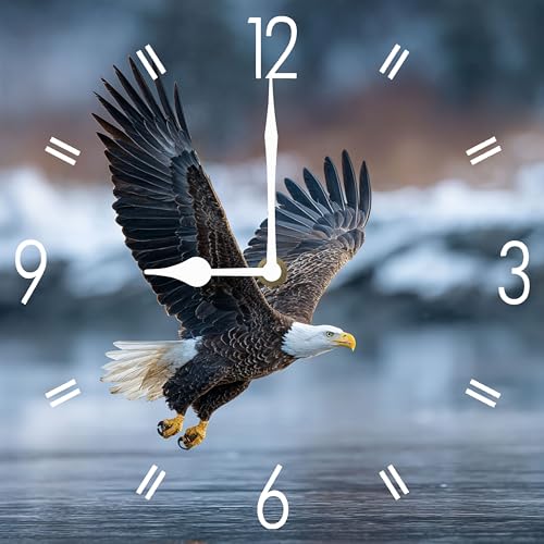 Reloj de pared cuadrado 10 pulgadas madera silencioso miniatura 1