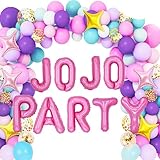 LaVenty Luxury 100 PCS JOJO Party Balloons JOJO Birthday Party Decorations Bow Balloon Sweet 16 Balloons Rainbow Girls Birthday Party Decorations JOJO Party Decoration JOJO party Supplies