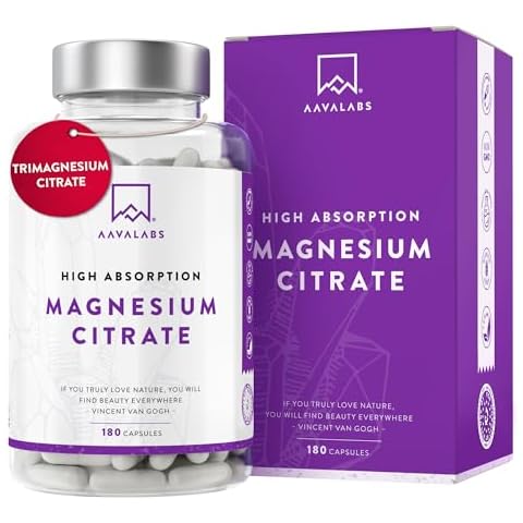 Aavalabs Magnesium Citrate Capsules - 2250mg per Daily Dose Cover