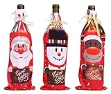 CHICAI Decoración de la impresión de champán Vino de la Botella de Vino Vino Cubierta de la Historieta fijará Establece la Botella Decorativa Fuentes de la Fiesta de Navidad