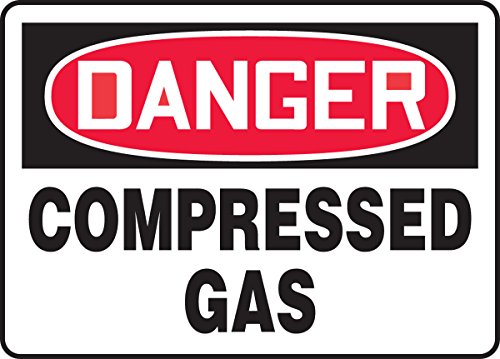 AccuformNMC MCPG104VA Aluminum Safety Sign, Legend "Danger Compressed Gas"