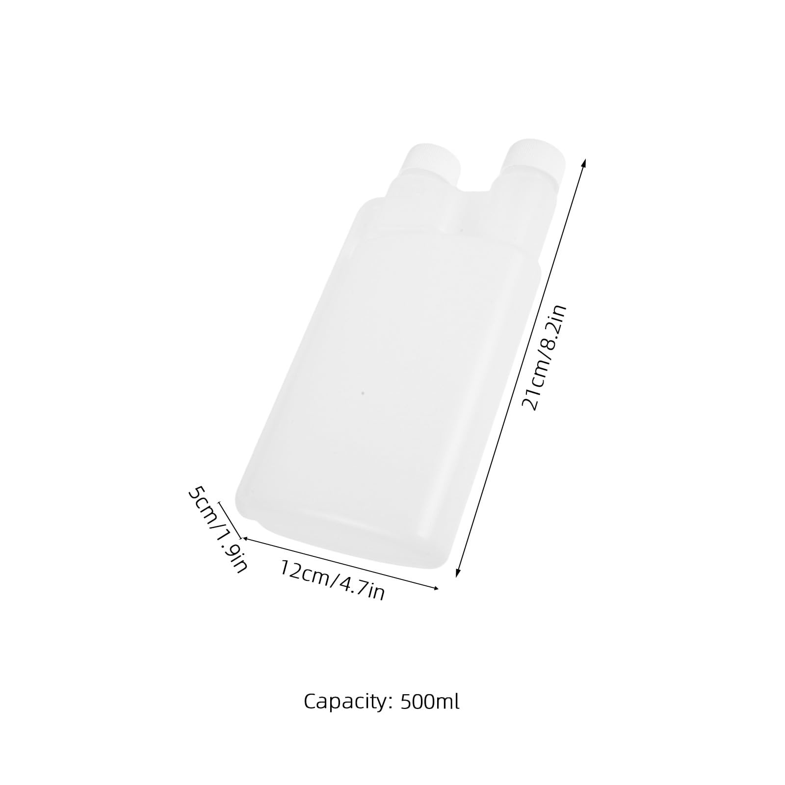 Lot de 10 flacons de laboratoire 500 ml/17 oz, récipients en plastique à double compartiment pour réactifs, flacons souples gradués pour le stockage d'échantillons chimiques