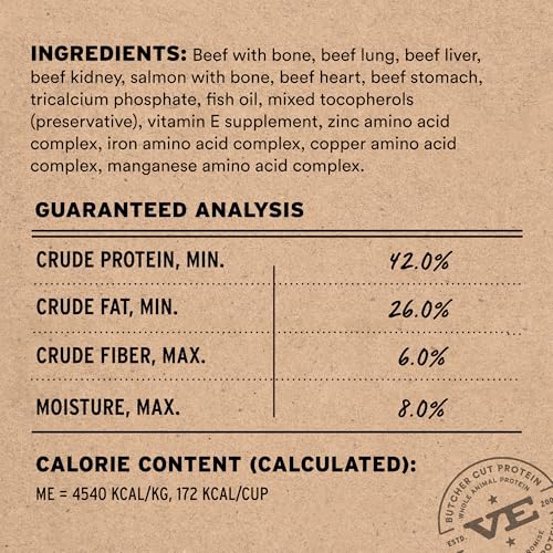 Image of Vital Essentials Freeze Dried Dog Food, Beef & Salmon Nibs, 3 lb Bag | Soft, Complete Meal or Topper, Made With 99% Beef, Salmon, Organs & Bone, High Protein Raw Nutrition, Grain-Free Recipe