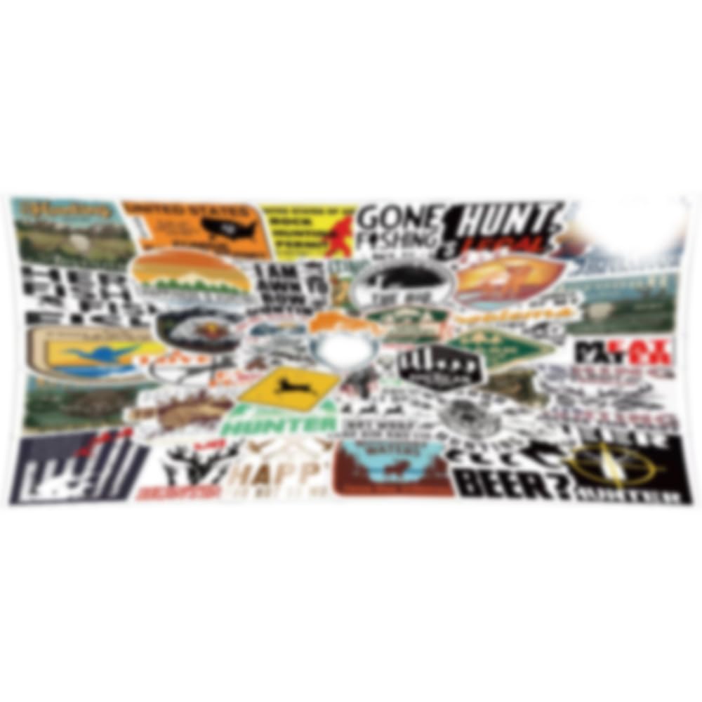 100PCS Go Hunting Stickers, Outdoor Adventure Wildness Decals Vinyl Waterproof Stickers for Water Bottle Laptop Luggage Helmet Skateboard Snowboard Guitar Scrapbook Phone Gifts for Teens