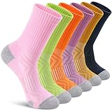 Felicigeely Athletic Crew Socks Cushion Running Socks Performance Breathable Sports Socks for Men (US, Numeric, 9, 12, Regular, Regular, Bright color)