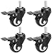 Bathwa 2 '' Swivel Casters Wheels Stem Break Casters with Brake, Heavy Duty - 100 Lbs Per Caster (Pack of 4)