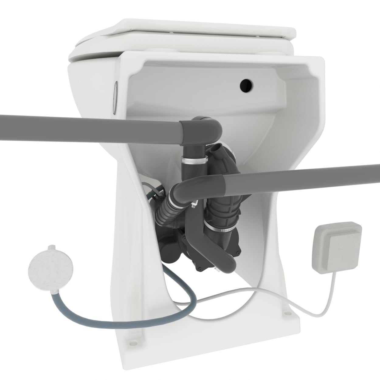 Silence + con opción lavabo/lavado a mano – Inodoro para colocar trituradora integrada, inodoro trituradora silenciosa|Compacto|Fabricación francesa