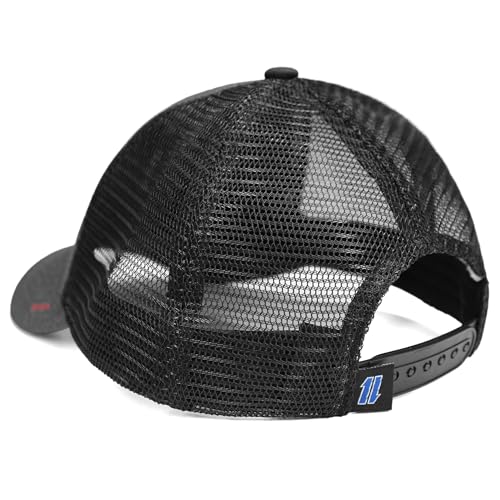 Image of Performance Trucker Hats for Men by King & Fifth | Mens Baseball Hats with Low Profile & Mesh Fabric + Workout Hat (US, Alpha, X-Small, Black Grey)