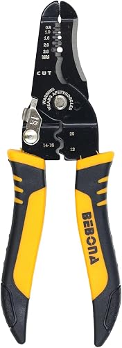 Wire Stripper and Cutter- 7.5'' | Multi-Function Tool, Non-Slip Grip, AWG 12-20 Range, Built-In Lock, Electrician Tool