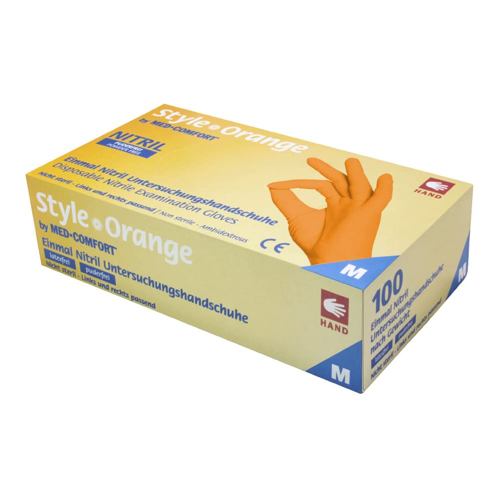 neoLab 1-0836 - Guantes desechables de nitrilo (talla L, 100 unidades), color naranja