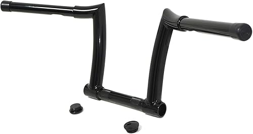 Miniatura 2 de HongK - Manillar desmontable ajustable negro de 8 pulgadas Chizeled Z-Bar Ape Hanger Compatible con H-D 07-posterior XL883 XL1200 06-17 FXDB PN