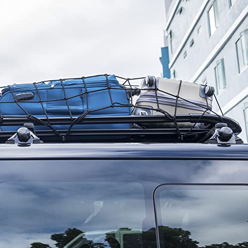 Cargo Net, Heavy-Duty Cargo Net for Pickup Truck Bed, Adjustable Cargo Net for SUV, Stretches to 8x12ft, Large Bungee Net 12 Carabiners, Truck Bed Net