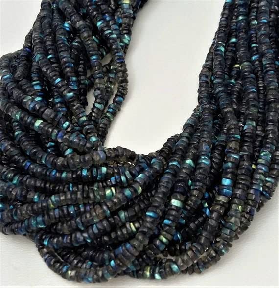 Labradorite beads perles heishi lisses pour réparer et personnaliser un bijou