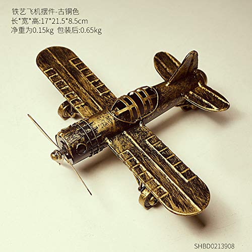 Avion en fer brun : l'artisanat miniature chic