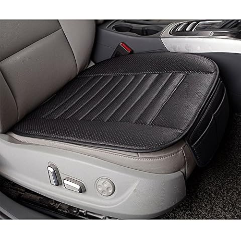 ele ELEOPTION Car Seat Cushion Car Seat Pads Universal Bamboo Charcoal Car Cushion Four Season Comfortable and Breathable Protective for Office Chair Car Seat (Black) (Black) Cover