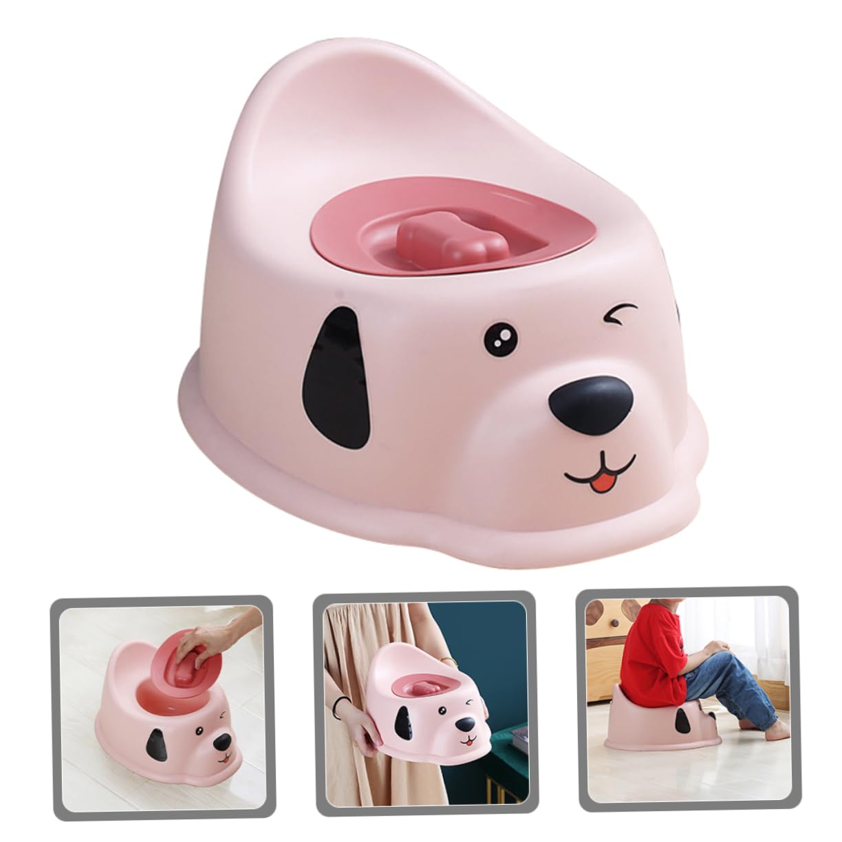 VICASKY Children's Potty Training Seat Dog Print Toddler Toilet for Boys Girls Portable Kids Potty with Handle