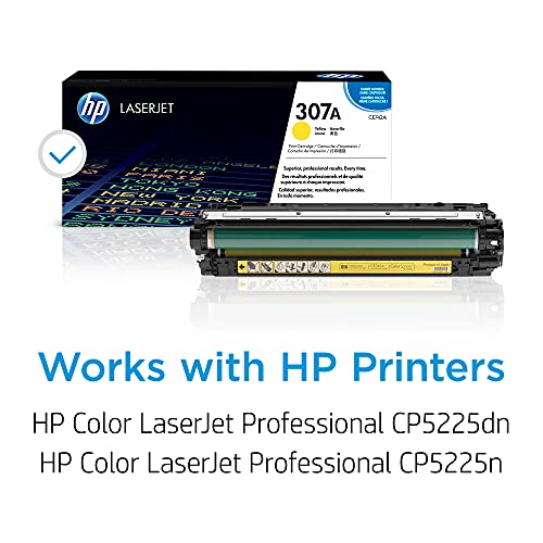 Image of HP 307A Yellow Toner Cartridge | Works Color LaserJet Professional CP5225 Series | CE742A