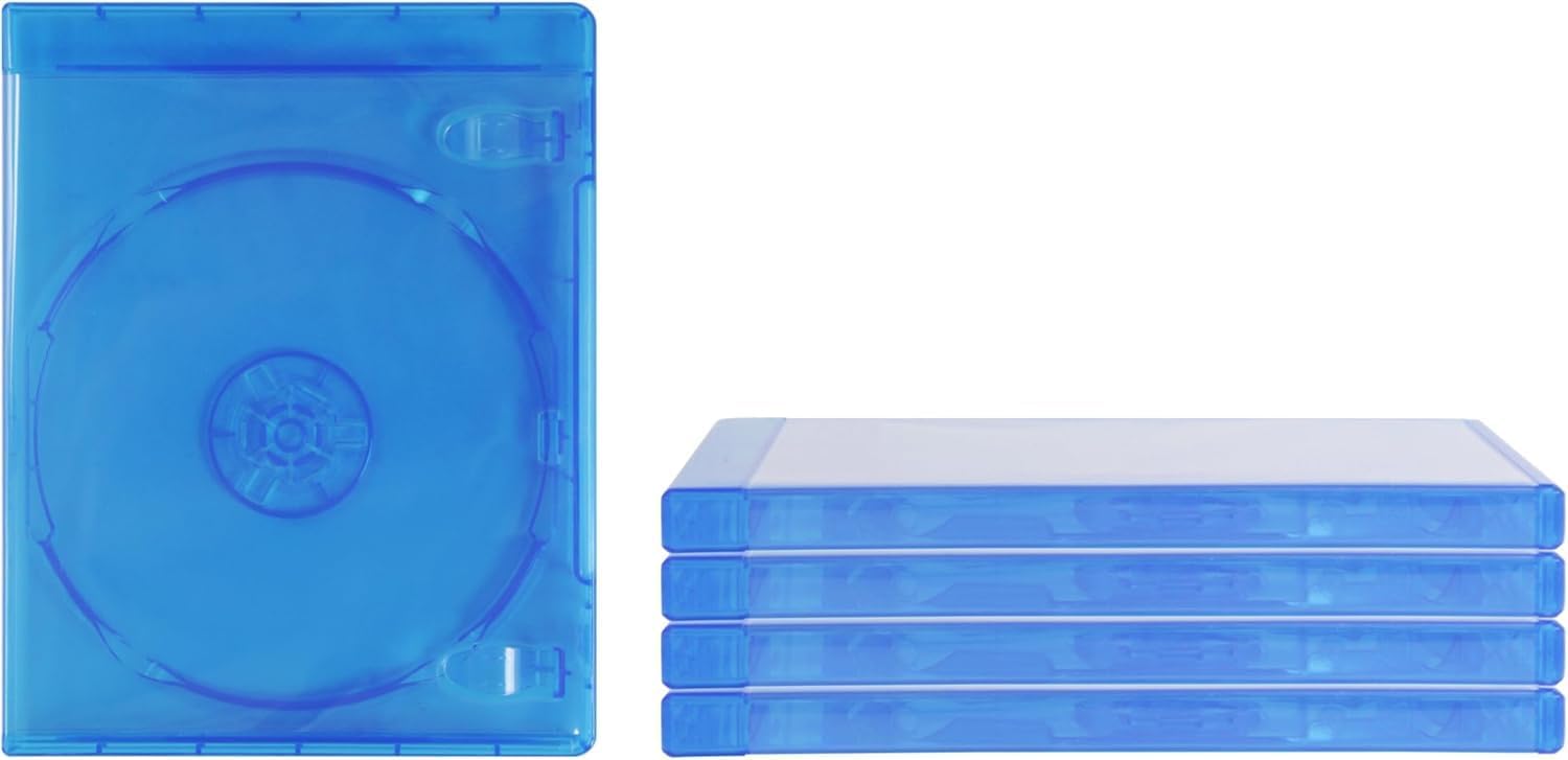 Original Single Blu Ray Cases (6 Pack) – Studio Quality Replacement Blu-ray Boxes | 1 Disc Storage Case | 12MM Standard Size | Eco-Friendly Blue Ray Cases