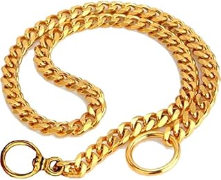Dog Trust Training Brass Choke Chain Collar, Brass Heavy Duty Diamond Cut Gold Dog Choke Chain Training Dog Collar for Cats, Puppies and All Breed Dogs (3 mm, 24 Inch-Medium)