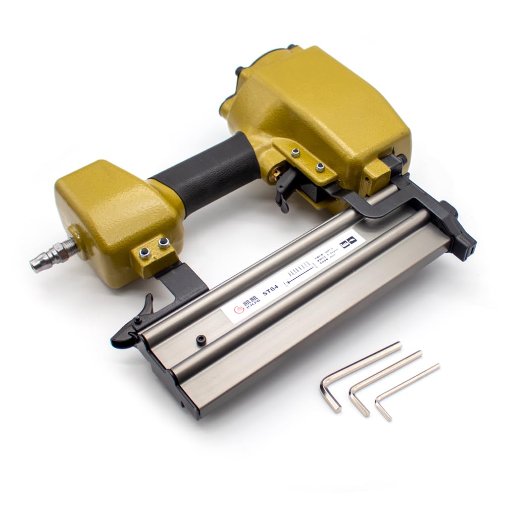 Aitoserlea ST64 Pneumatic Nailer, Concrete T-Nailer 18-64MM Steel Iron Nail Gun Furniture Wood Concrete Steel Plate Nail Stapler 0.5-0.8Mpa