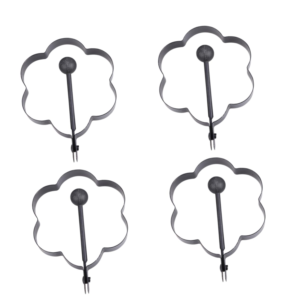 COLLBATH Diy Flower Pancake Shaper Omelette Pan 4pcs Stainless Steel Frying Egg Model Ring