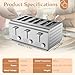 Xverycan 6 slice Toaster, 2250W Commercial Auto Pop-Up Stainless Steel Toasters, 7 Browning Levels, 6 Extra-Wide Slots, Removable Crumb Tray, Defrost/Cancel/Reheat Function