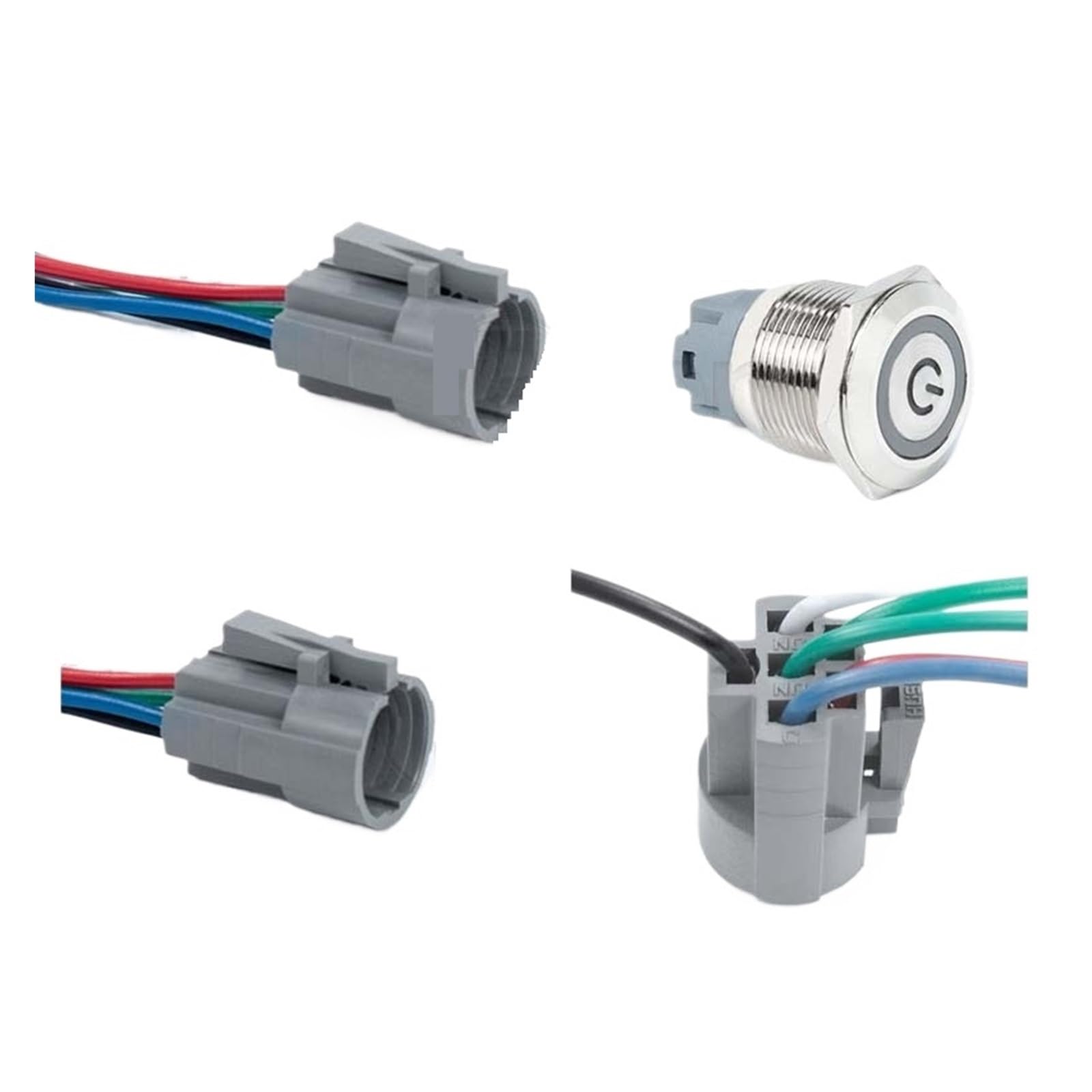 Arnés de cableado 2 a 6 cables 22mm para evitar parpadeos en luz de botón
