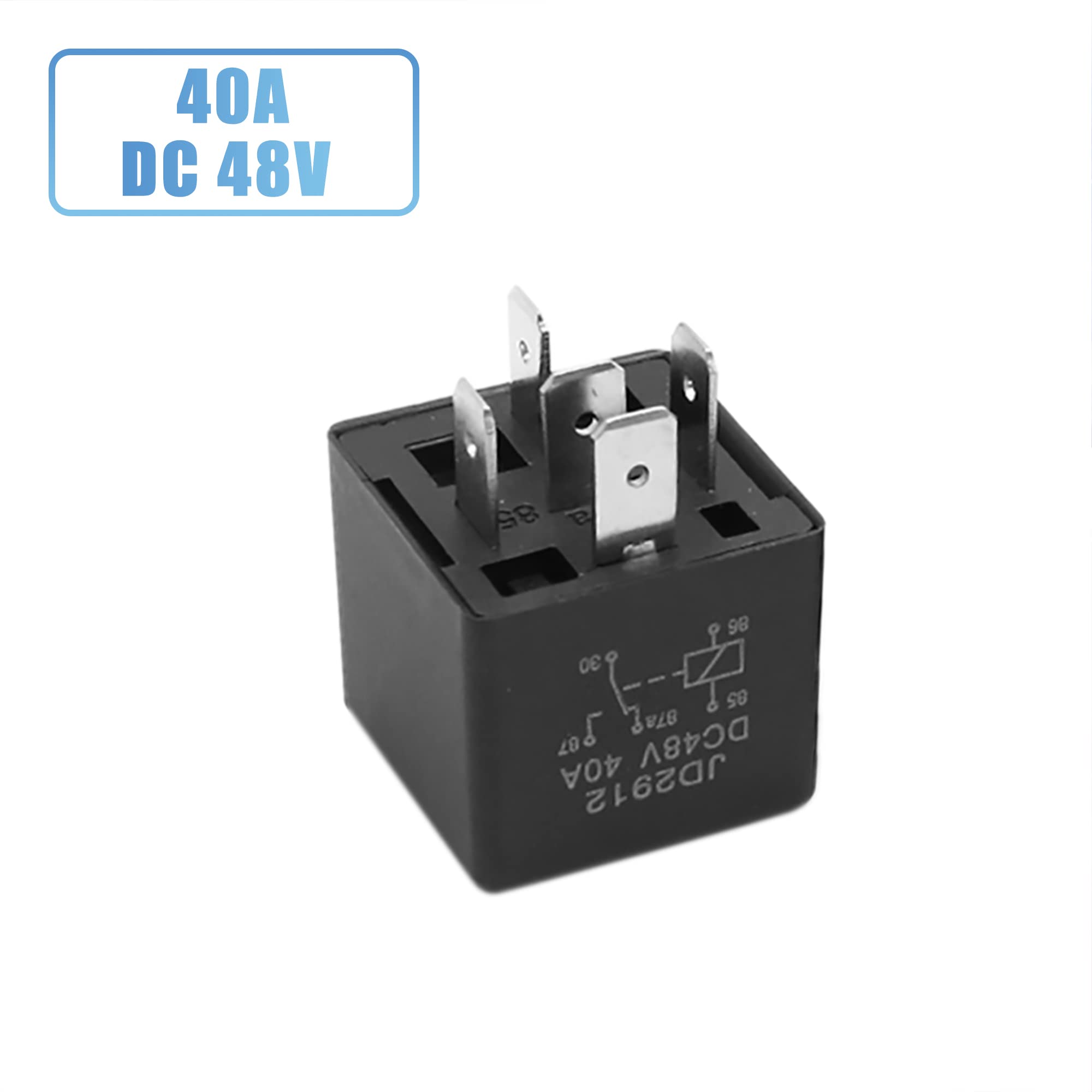 sourcing map Nero Auto motore carrello DC 12V 40A Pin 4 relè SPST a 2 Pz