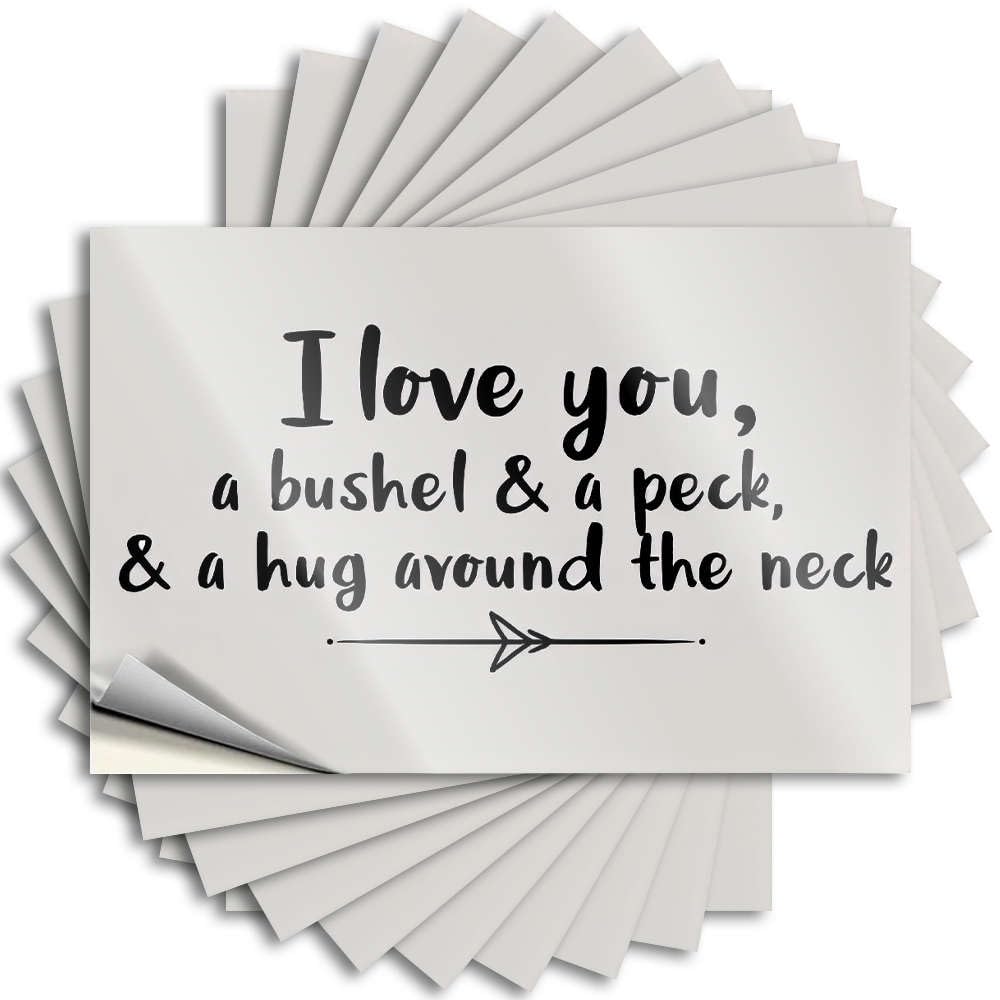 Stickers Spring Vinyl Decals, Outdoor Decorations for Porch Waterproof Bumper Stickers for Water Bottle | I Love You, A Bushel & A Peck, & A Hug Around The Neck. Perfect for(8X12CM)