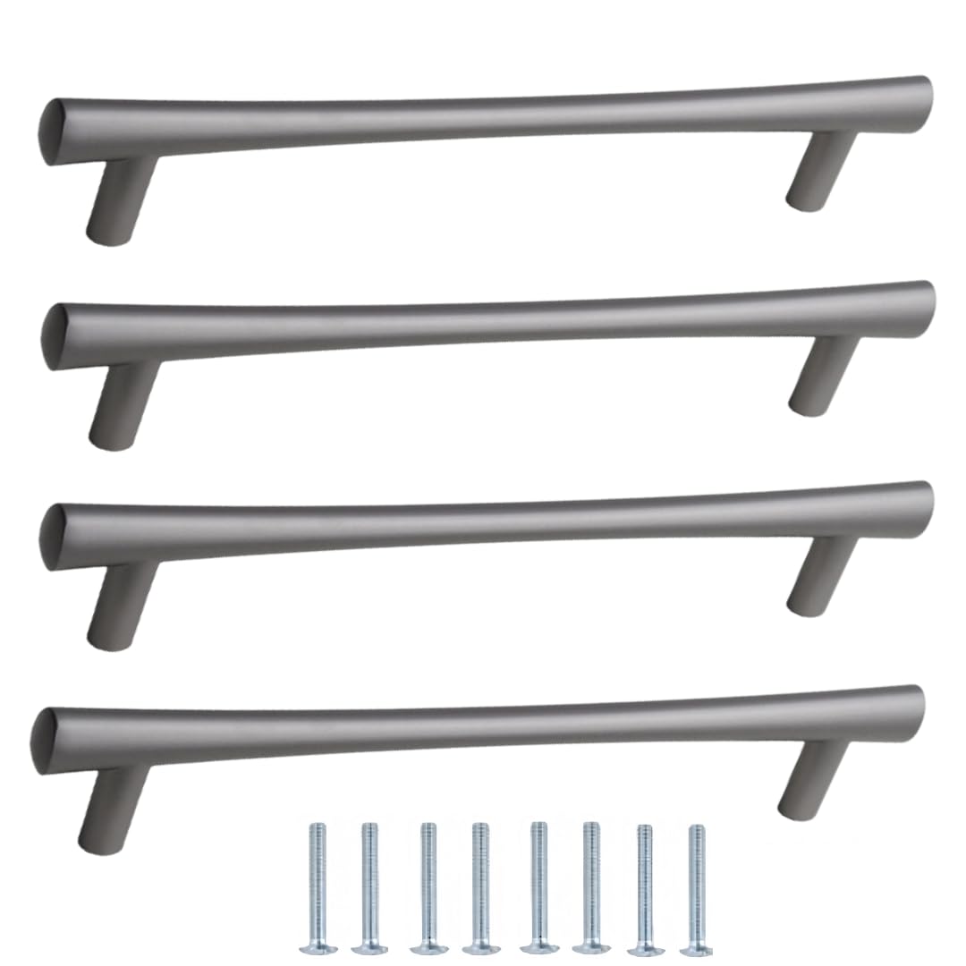NLQCSXWEP Zinc Alloy Cabinet Bow Handle, Zinc Alloy Cabinet Handles 4 pcs Gray Multiple Sizes Single Hole(9020-160mm)