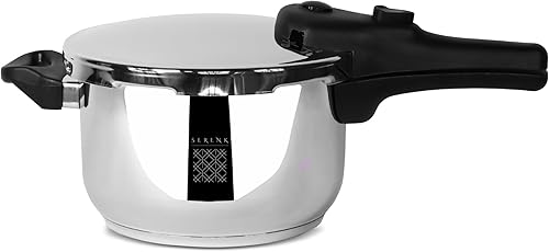 Serenk Olla a presión de inducción de alta presión, olla de acero inoxidable de 5 cuartos de galón con protección contra sobrecalentamiento, bloqueo