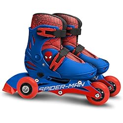 Patines Oxelo Niño Decathlon Stamp SM250301 Adjustable Two in One 3 Wheels Skate Size 27-30, Niño, Azul & Red, Talla