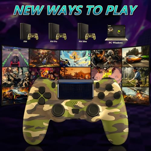 Controle Sem Fio Camuflado para Joystick de Jogo Compatível Com PS4/Slim/Pro/PC