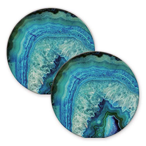 Blue Green Car Coaster Set of Two, Works for You Car Truck Boat or RV 2 Pack
