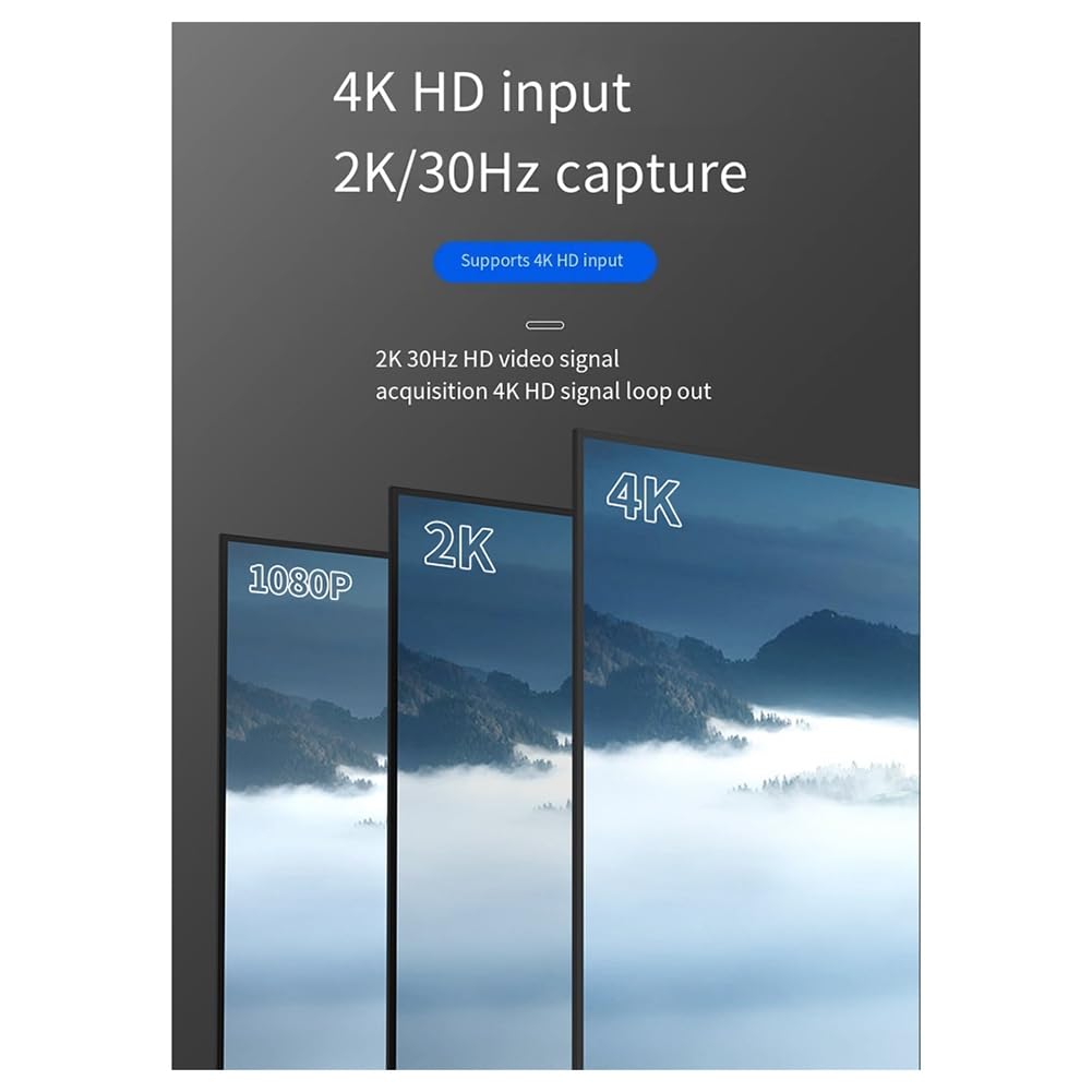 Scheda di Cattura Video 4K HD USB3.0 Streaming Live e Video Recorder di Cattura con Ingresso Microfono