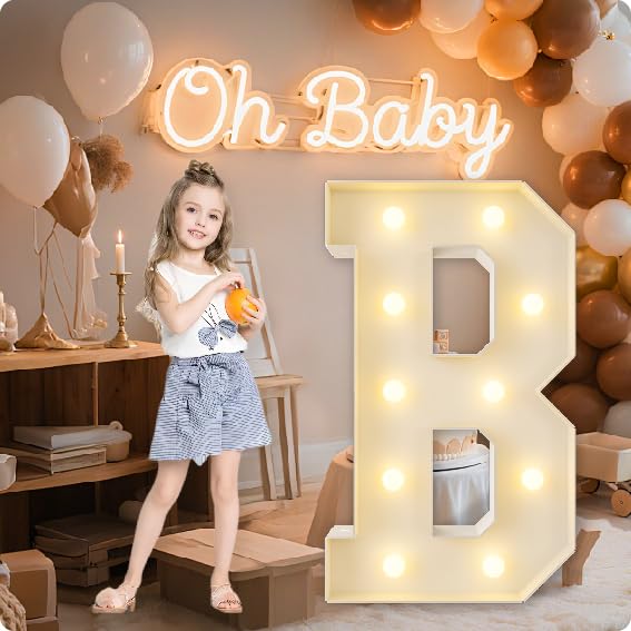 HXWEIYE Large Marquee Letter B, 3FT Battery Operated, Easy to Assemble