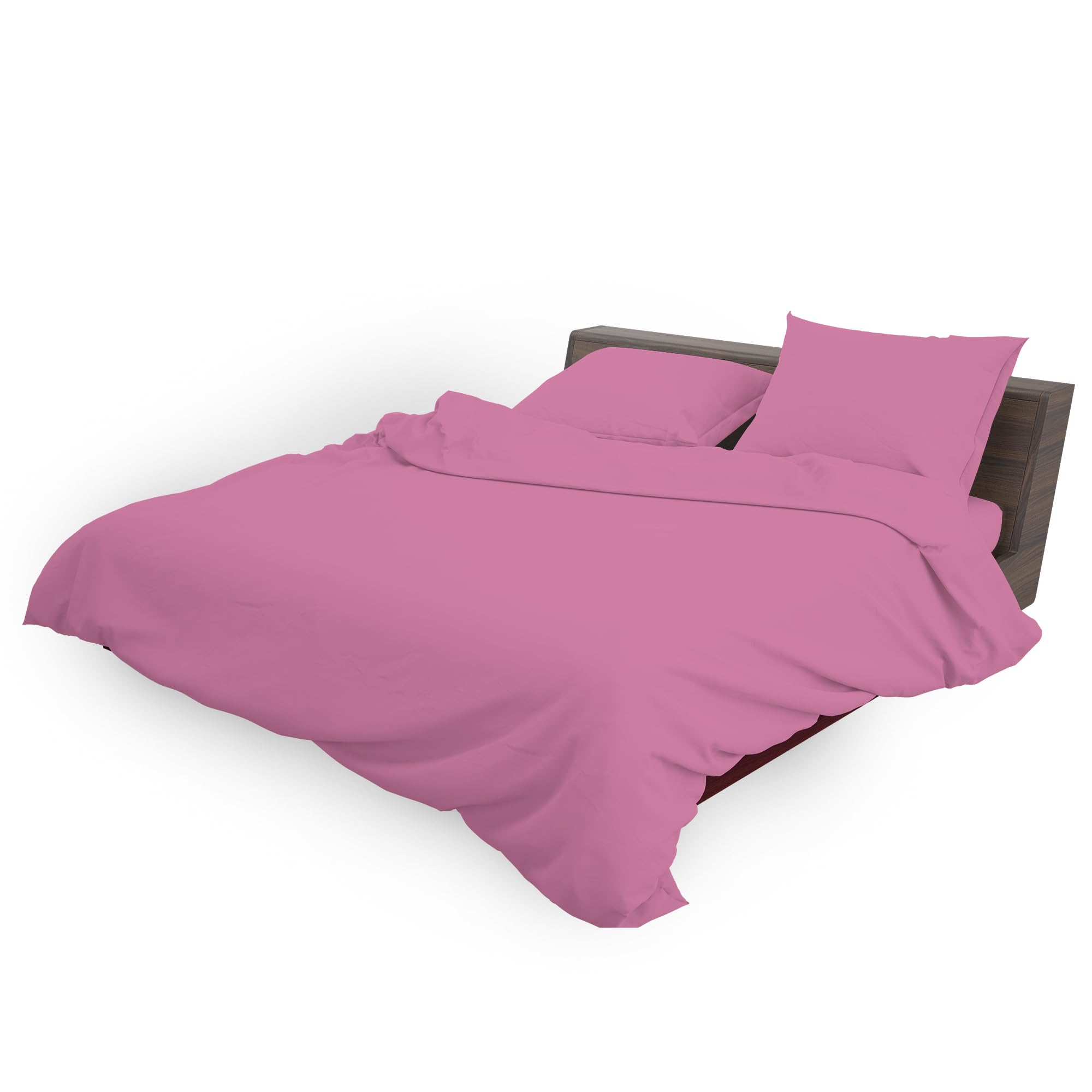 HOME ACE Poly Cotton Fuchsia Double Duvet Cover and Pillowcases Set - Polycotton Quilt Cover Bedding Set Double Bed - 200 x 200CM with 2 Pillowcases 50 x 75CM