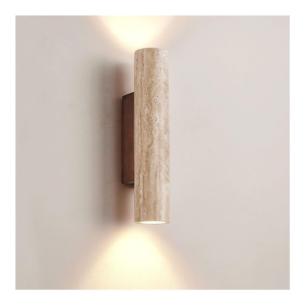Lampe de chevet murale en pierre jaune pour lecture nocturne