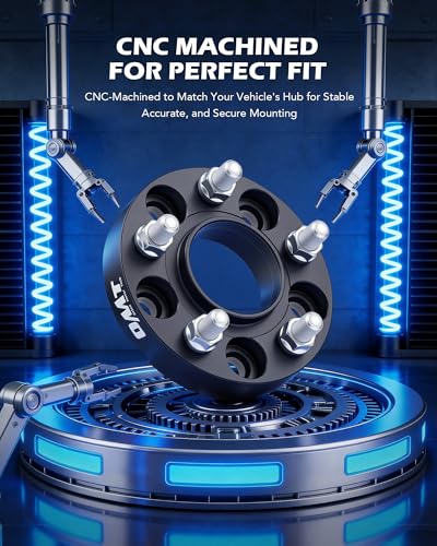 Image of OMT 5x4.5 Wheel Spacers with 70.5mm Center Hub Bore, Set of 4 | 1 Inch Hubcentric Wheel Spacers with M14x1.5 Studs Compatible with 2015-2022 Ford Mustang EcoBoost 2020-2022 Explorer