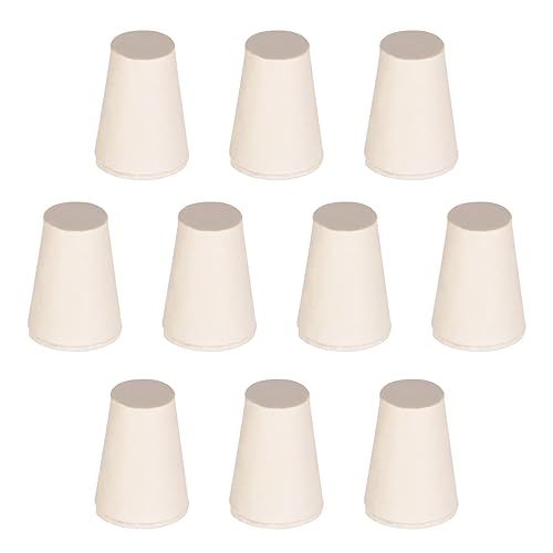 Tapones de goma sólida de laboratorio perforados de silicona, [para puertos de vidrio, bocas de tubería] - 0.315-0.512 in/blanco/15 unidades