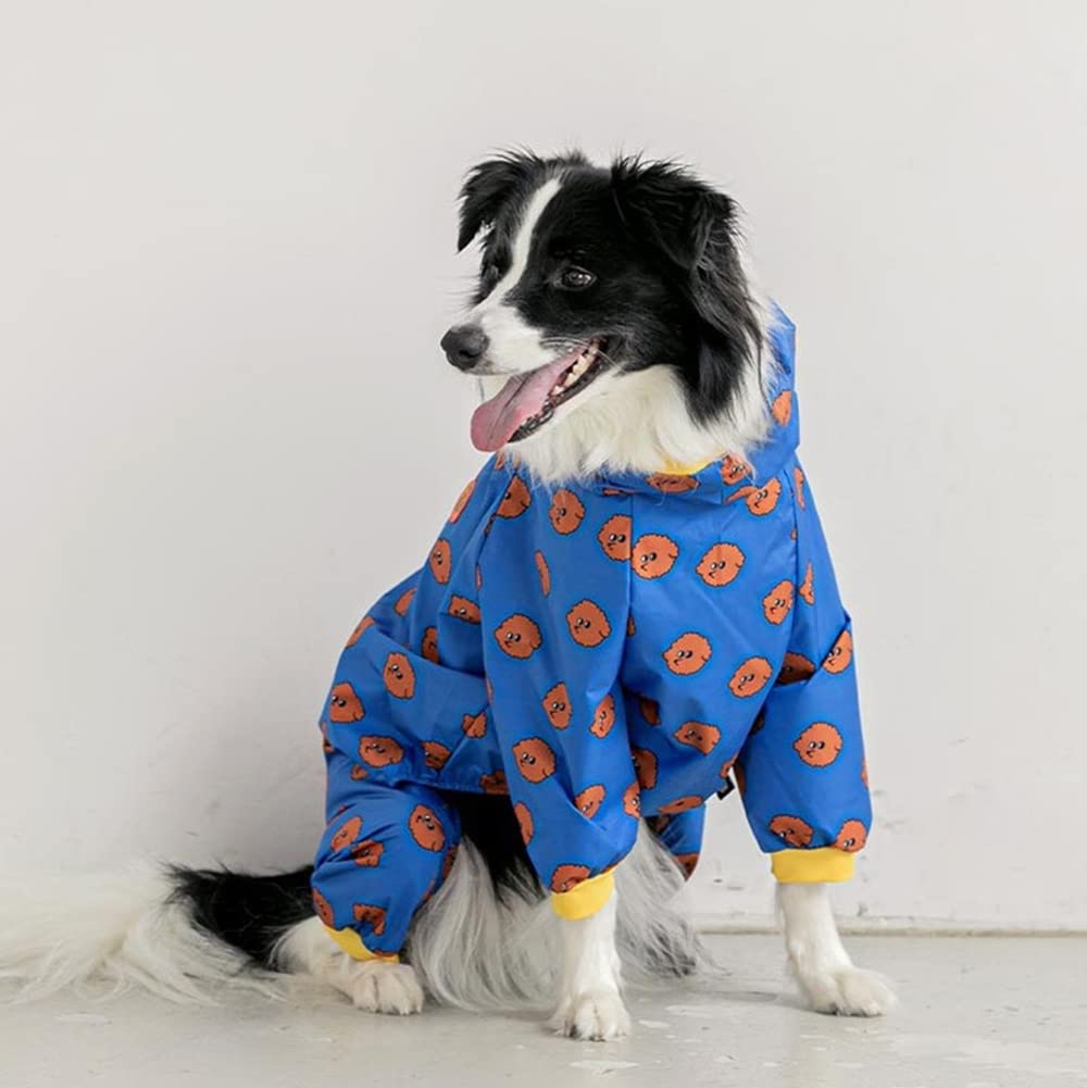 Impermeabile per Cani da Compagnia Impermeabile Universale A Quattro Zampe per Cani di Grossa Taglia all Inclusive con Impermeabile,Blu,3XL