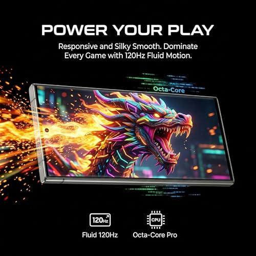 Image of Unlocked Cell Phones, 16GB+512GB Android Phone, Android 16 Smartphone, 108MP+68MP Camera, 6.9 inch+120Hz HD Screen, 7000mAh Long Battery Life, Dual SIM, Face ID, GPS-Grey