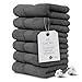 Maura 6 Piece Hand Towel Set. 2017 Premium Quality Turkish Towels. Super Soft, Plush and Highly Absorbent. Set Includes 6 Pieces of Hand Towels (Hand Towel - Set of 6, Space Gray)