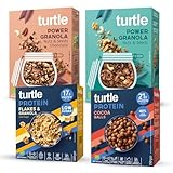 Turtle Cereal – High Protein Cereal & Granola Multipack 300–350g (Pack of 4) | Gluten Free Breakfast Selection, Low Sugar, High Fibre, No Oats, Performance Variety Pack | Better Breakfast