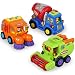 Push and Go Friction Powered Car Toys for Boys - Construction Vehicles Toys for Boys and Toddlers (Street Sweeper Truck, Cement Mixer Truck, Harvester Toy Truck)