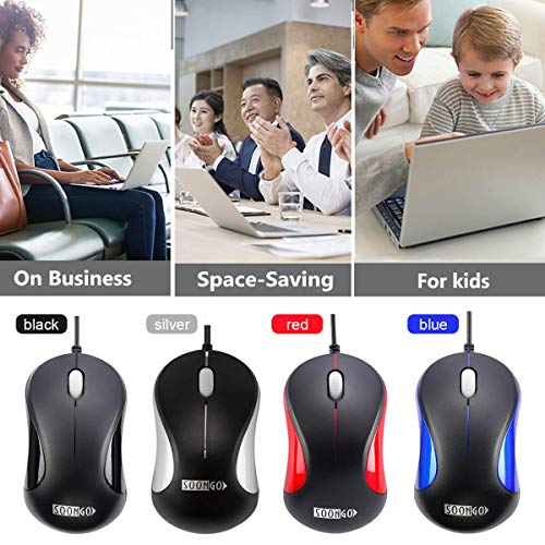 Computer Mini Usb Wired Optical Mouse Portable For Laptop, Notebook, Macbook - Silver #TOP3
