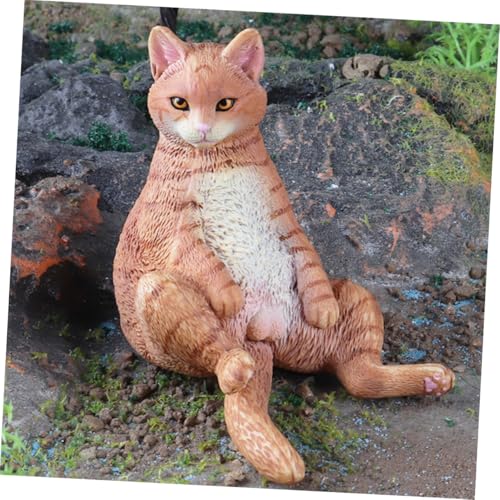 Figurines chat réalistes lot de 2 statuettes miniatures pour décor de maison - 6