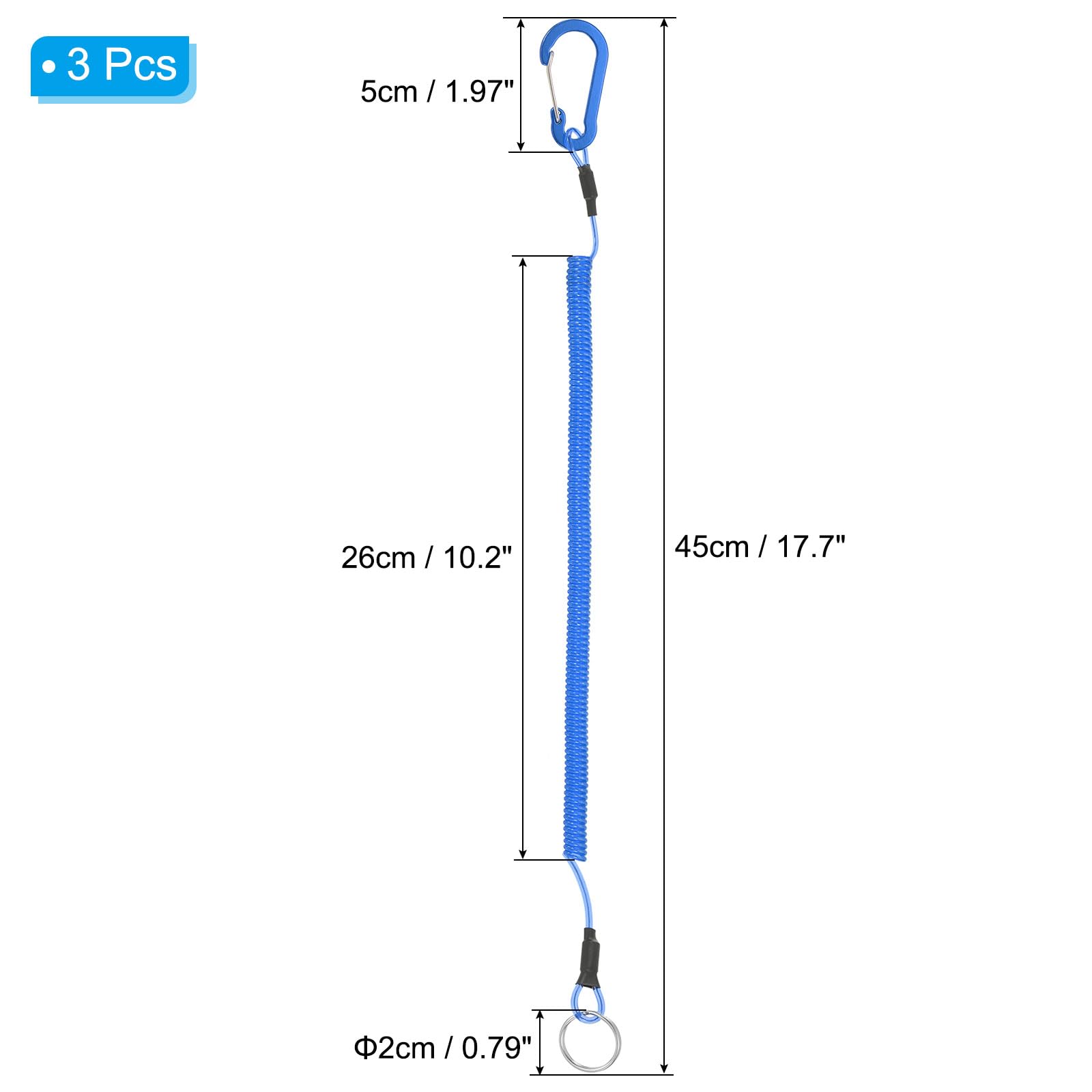 PATIKIL 3pcs Retractable Spring Coil Straps - Image 2