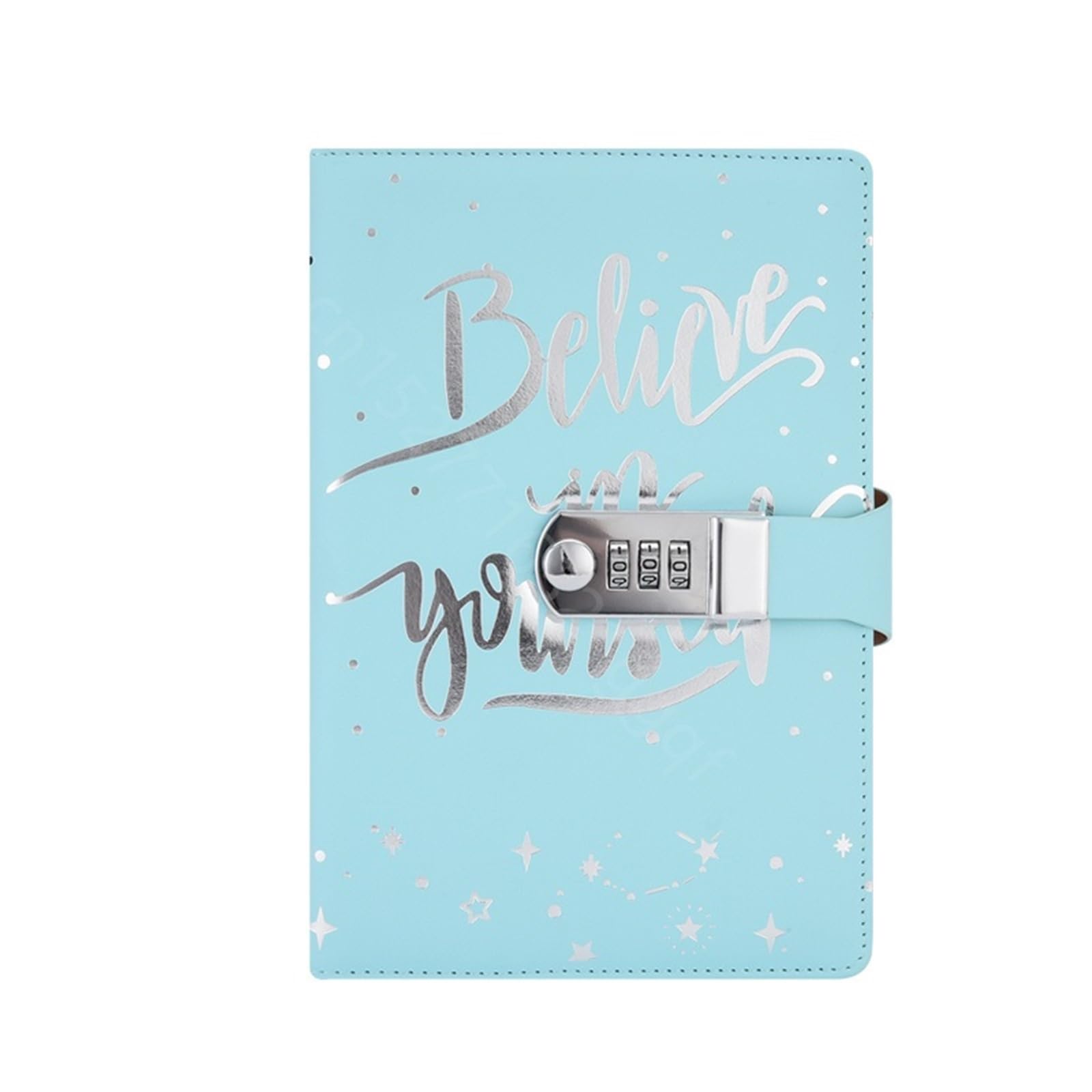Diario con ContraseñA Cuaderno Diario de Cuero A5 con Cerradura combinada, Diario de Escritura de Viaje, planificador Personal, Agenda, Bloc de Notas, Regalo for niñas y niños(Blue)