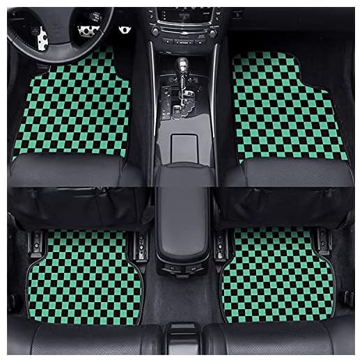 Fei Mei 4-Piece All Season Rubber Floor Mat Demon Slayer Anime Automotive Mats & Cargo Liners Nonslip Flexible Tough, BPA-Free (Color : Kamado Tanjirou)